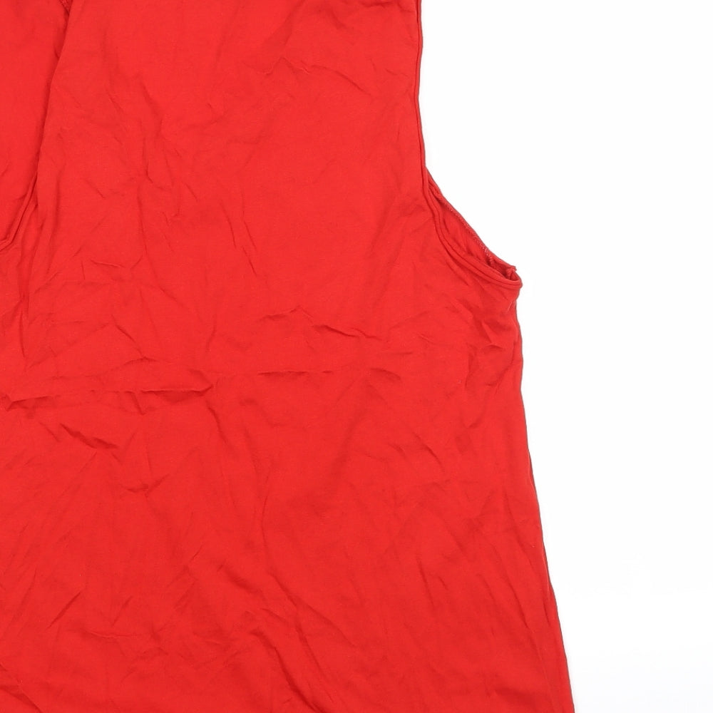 New Look Womens Red Geometric  T-Shirt Dress  Size 12