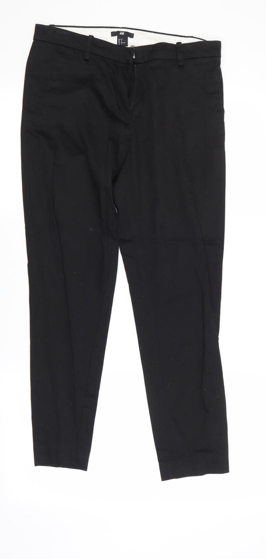 H&M Womens Black   Trousers  Size 10 L26 in