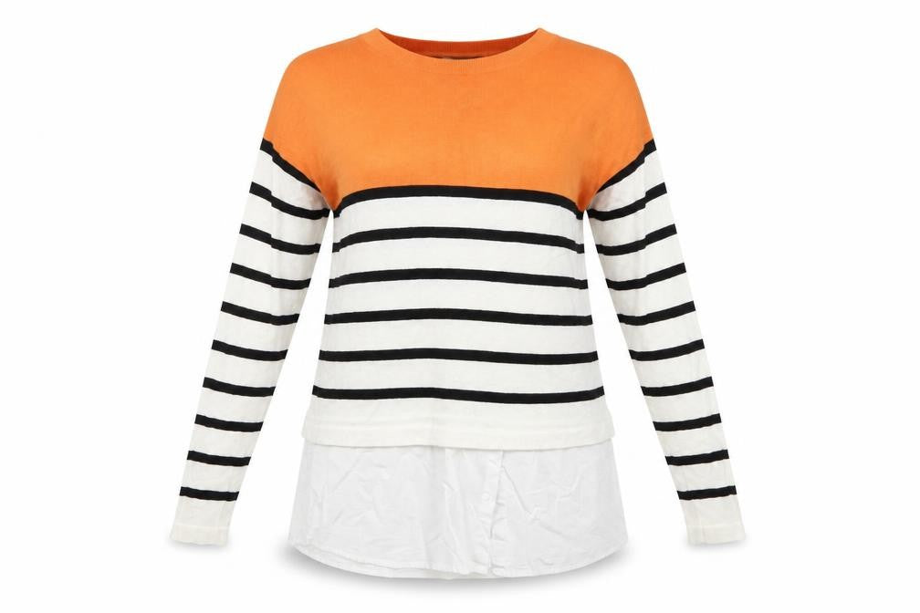 Exquiss's Womens Multicoloured Striped  Tunic Jumper Size M