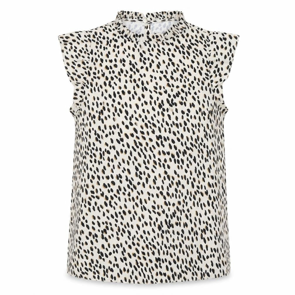 New Look Womens Ivory Animal Print Chiffon Basic Blouse Size 6  - LEOPARD PRINT