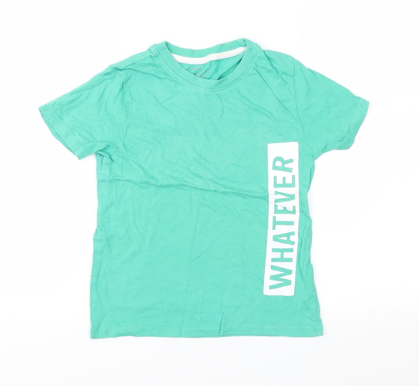 Pep&Co Boys Green  Jersey Basic T-Shirt Size 6-7 Years