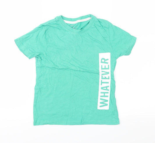 Pep&Co Boys Green  Jersey Basic T-Shirt Size 6-7 Years