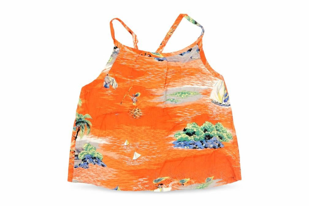 Gap Girls Orange Geometric  Cropped Blouse Size M