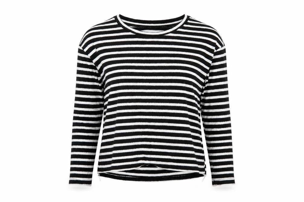 H&M Womens Black Striped Knit Pullover Jumper Size S