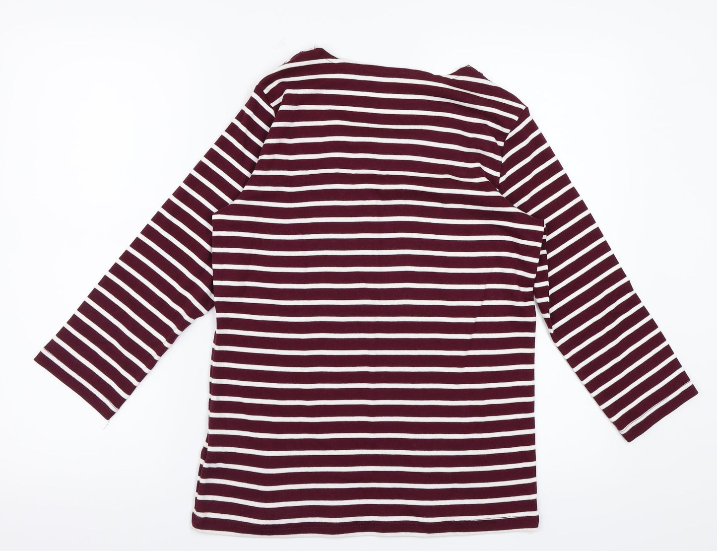 Maine Womens Purple Striped  Pullover Sweatshirt Size 12