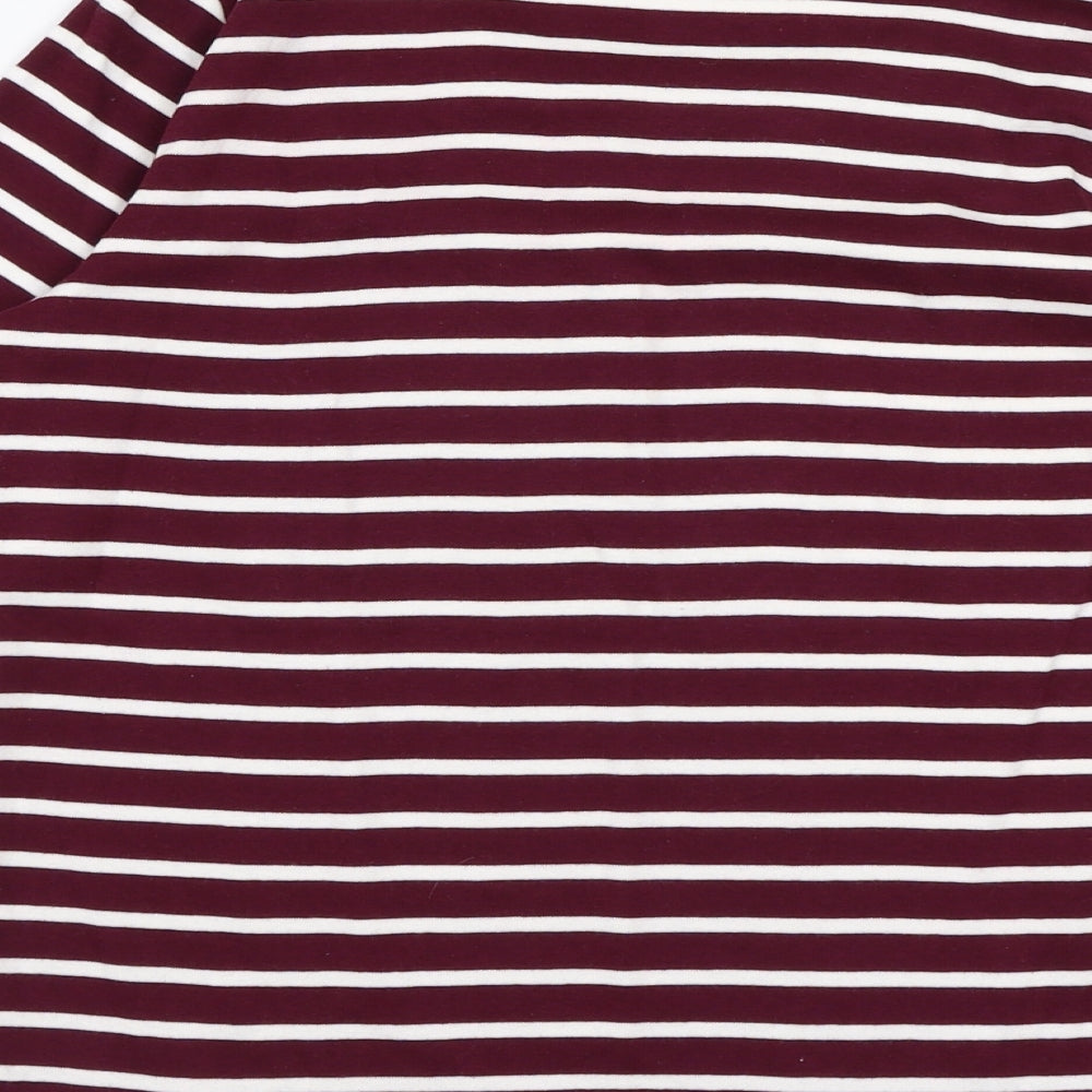 Maine Womens Purple Striped  Pullover Sweatshirt Size 12
