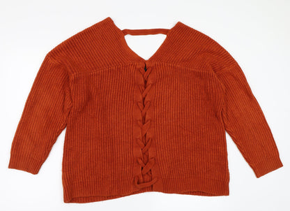 Back view of New Look women’s orange jumper, size M