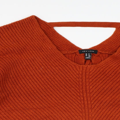 Close-up detail of New Look women’s orange jumper, size M