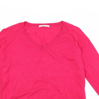 Close-up detail of TU women’s pink jumper, size UK 10