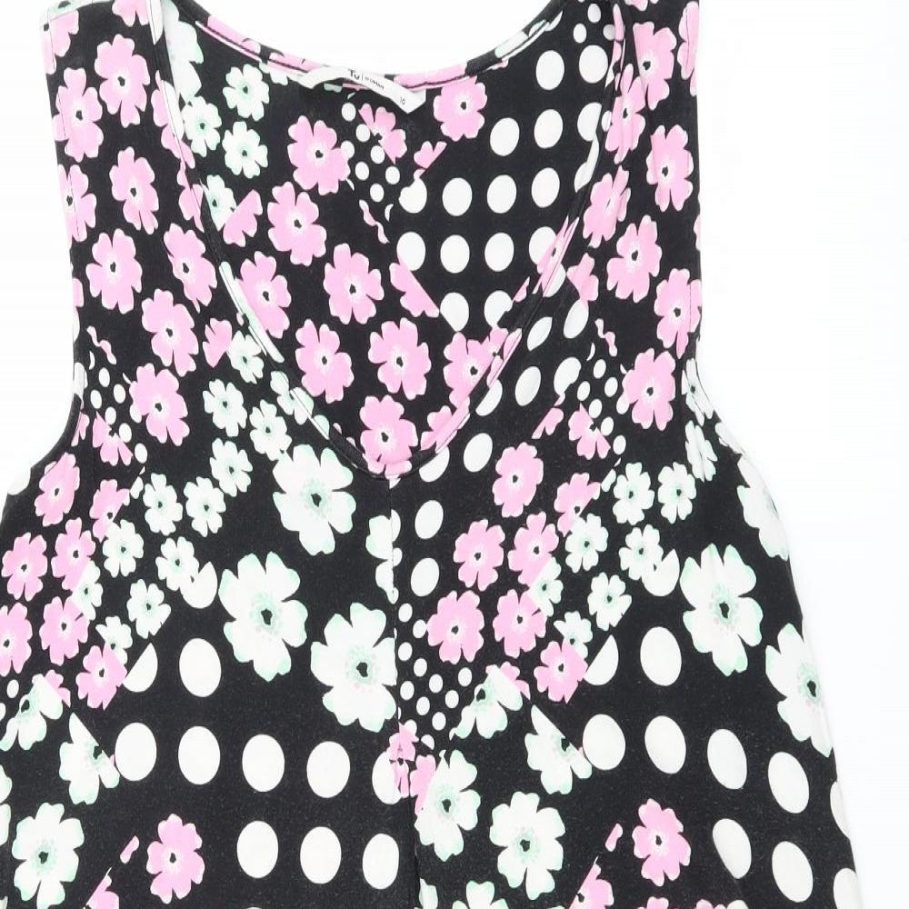 Sainsburys Womens Black Floral  Basic Blouse Size 10