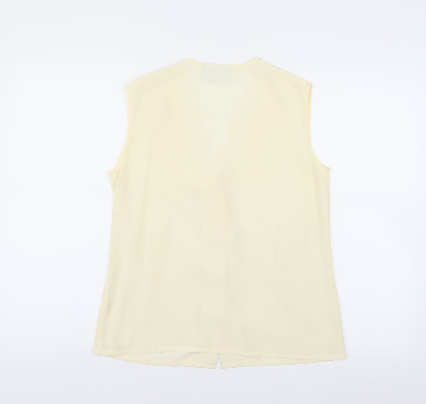 Imagination Womens Yellow   Basic Blouse Size 10  - floral Lace Neckline