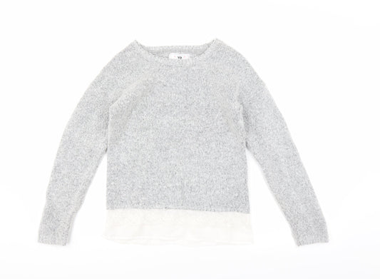 YD Girls Grey   Pullover Jumper Size 11-12 Years  - LACE UNDER TOP