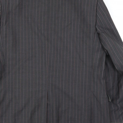 Brand and care label for Angelico men’s grey striped jacket suit jacket, size 40
