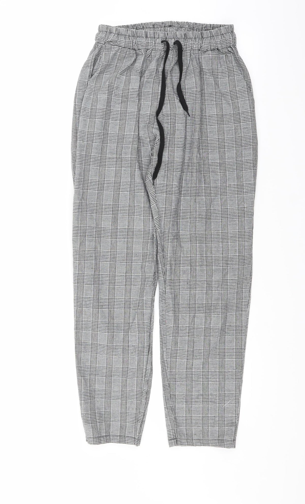 Preworn Womens Black Check  Trousers  Size L L26 in