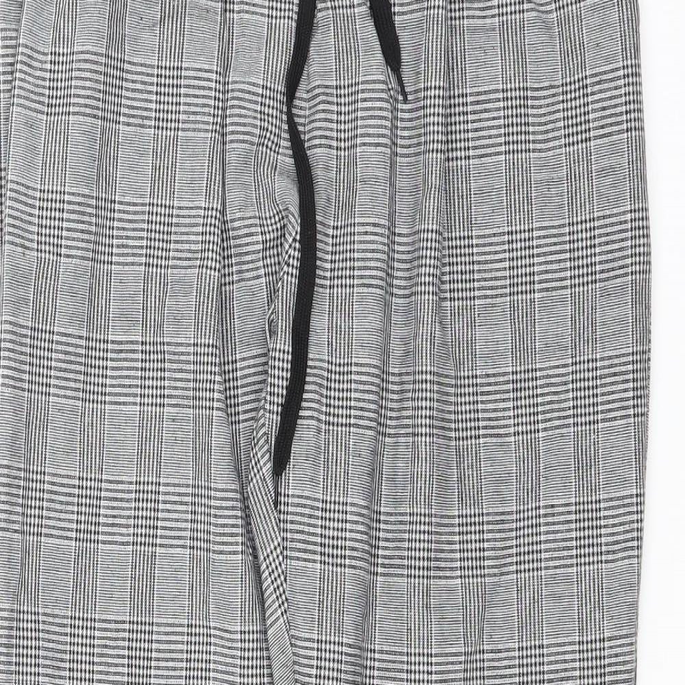 Preworn Womens Black Check  Trousers  Size L L26 in