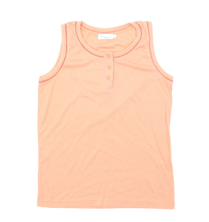 Additional front view of Design Essentials women’s orange basic tank, size S