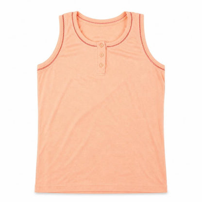 Front view of Design Essentials women’s orange basic tank, size S