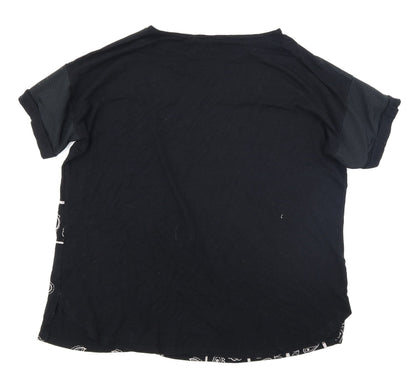 Back view of Select women’s black paisley basic t-shirt, size UK 16