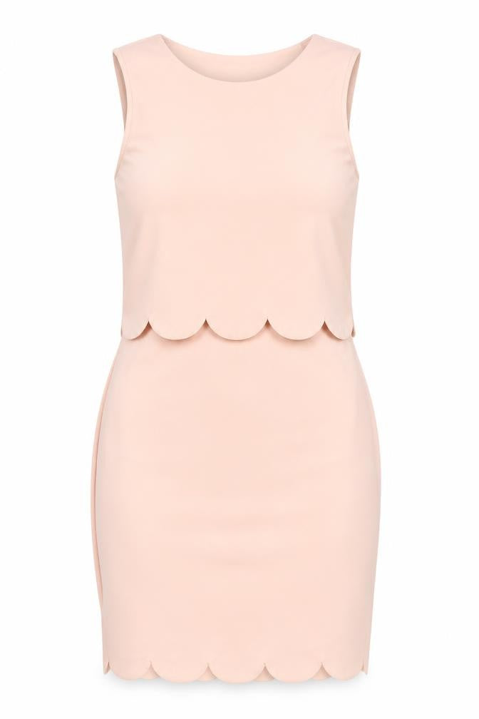 Boohoo Womens Pink   Bodycon  Size 8  - Scallop Hem