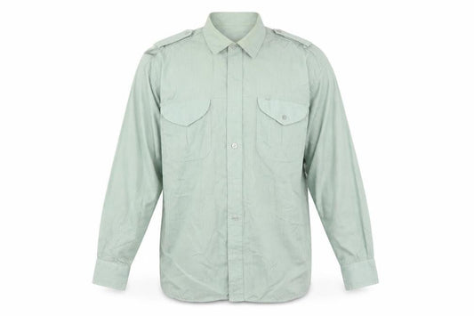 Front view of Chums men’s green button-up, size L