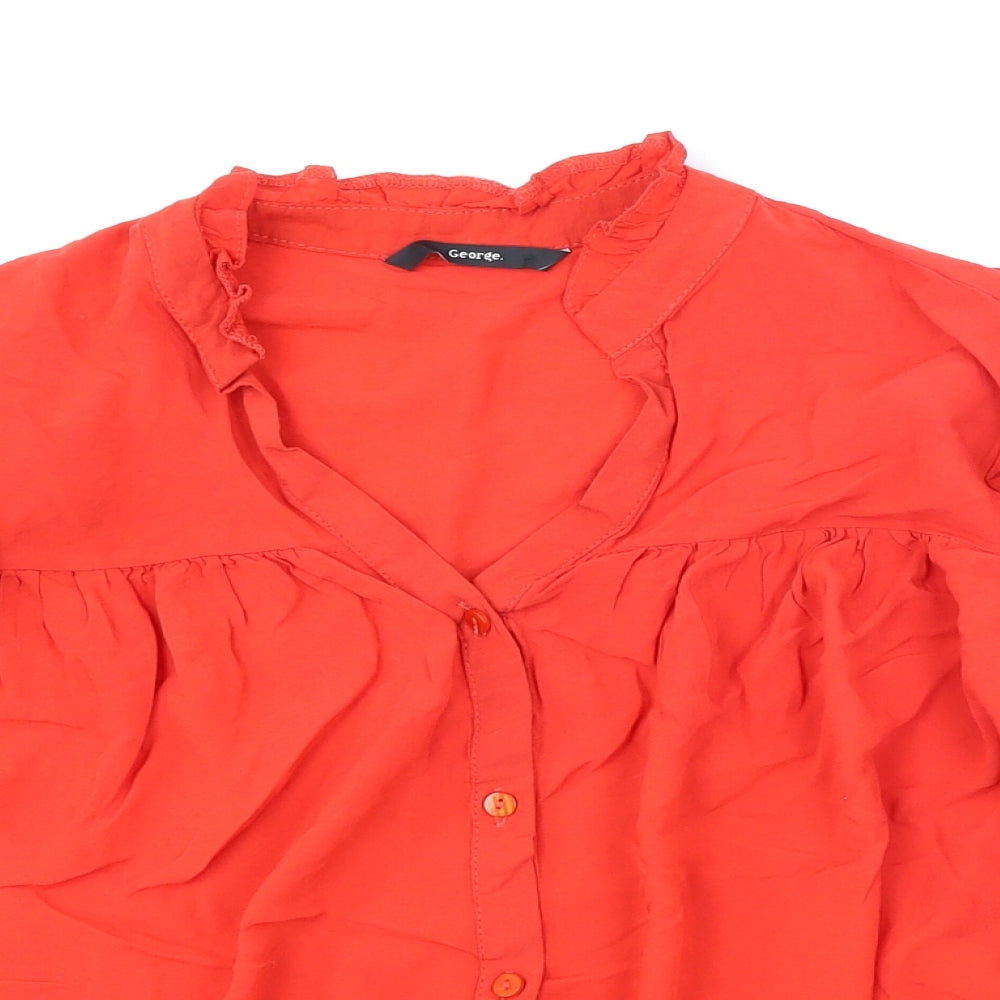 George Womens Red   Basic Blouse Size 8