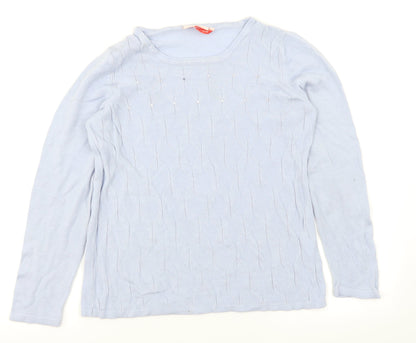 Additional front view of Millers women’s blue argyle/diamond jumper, size S