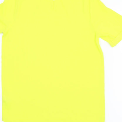 Brand and care label for Atmosphere women’s yellow basic blouse, size UK 8