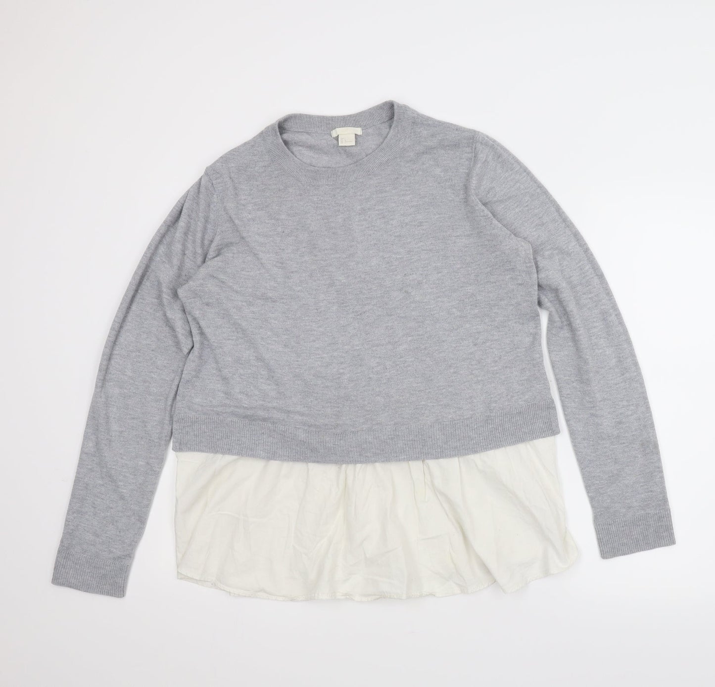 H&M Womens Grey   Basic Blouse Size L