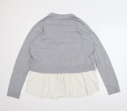Back view of H&M women’s grey basic blouse, size L