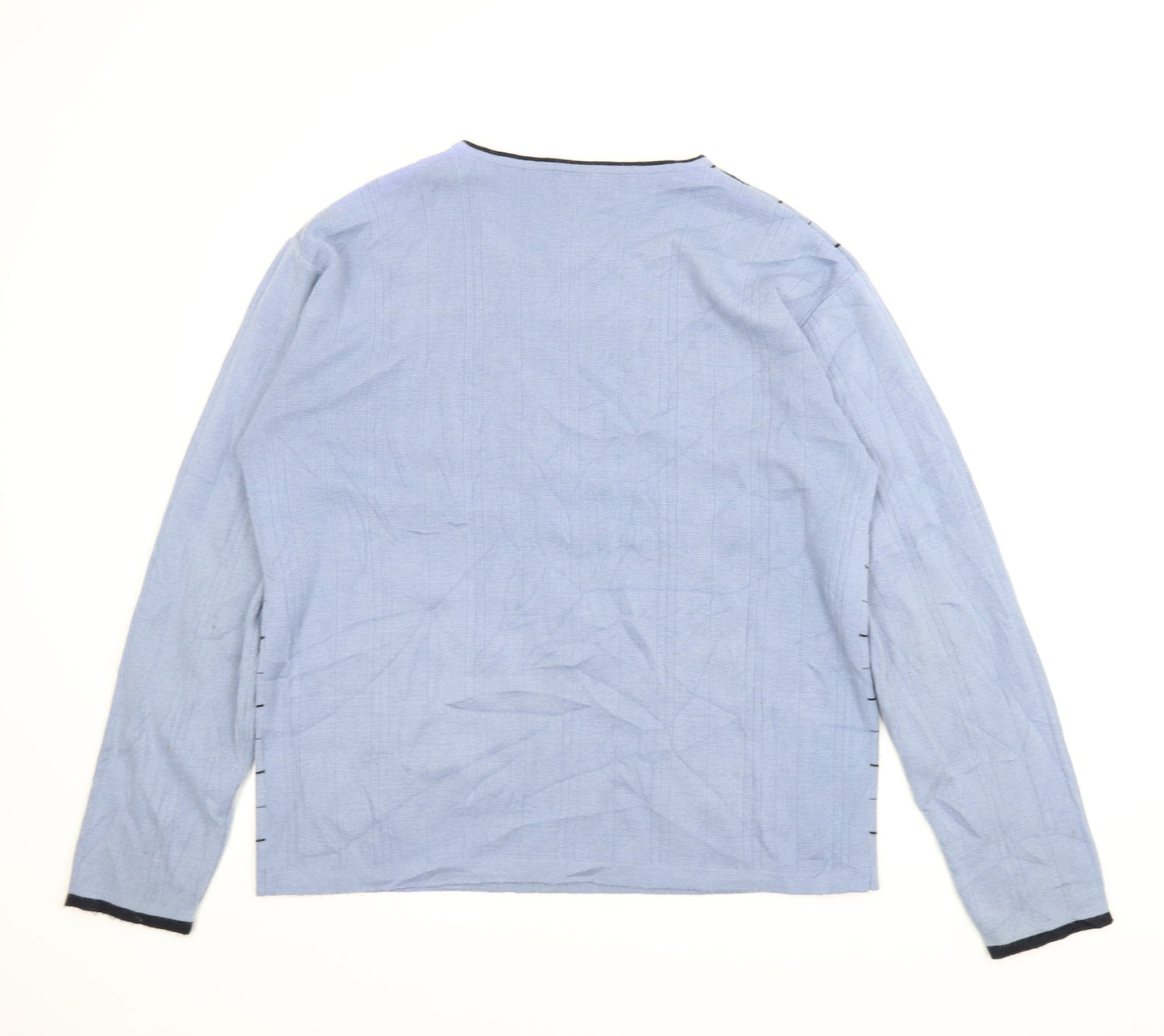 M2M Mens Blue Check  Pullover Jumper Size XL