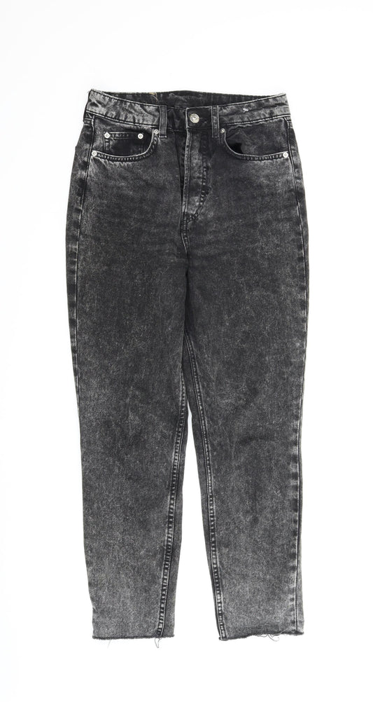 Divided Womens Black  Denim Tapered Jeans Size 8 L25 in
