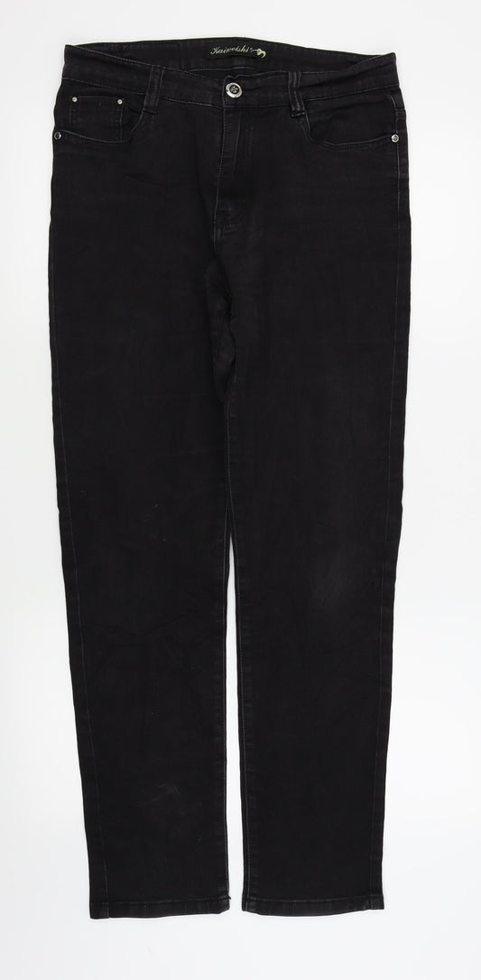 kaiweishi Womens Black   Straight Jeans Size 31 L29 in