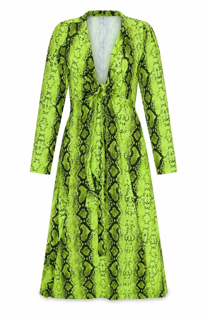 ASOS Womens Green Geometric  Fit & Flare  Size 4
