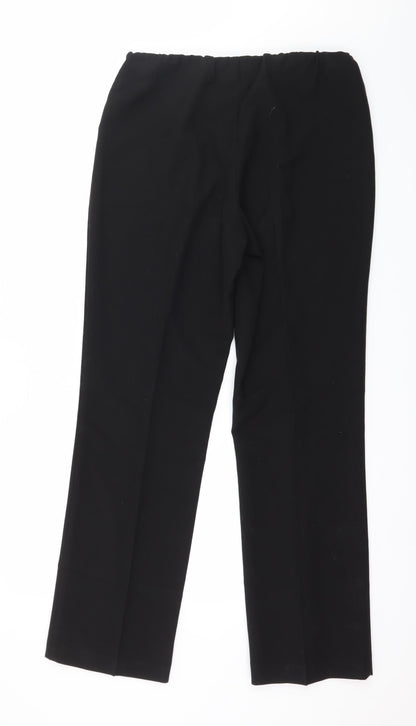 Back view of Bonmarché women’s black trousers, size UK 10, 28-inch leg