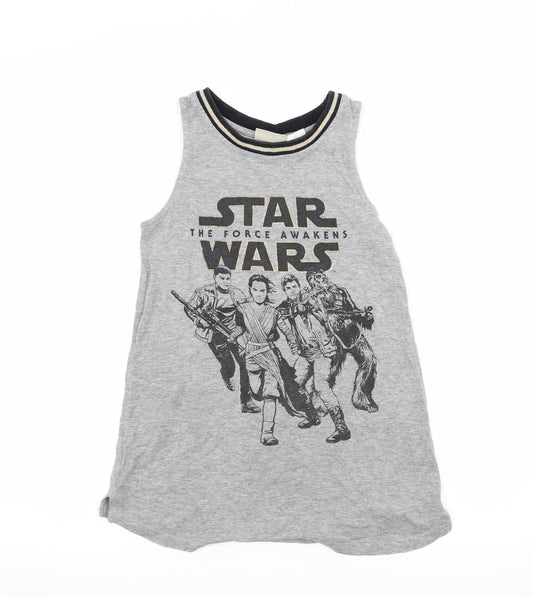 NEXT Girls Grey  Jersey Basic Tank Size 8 Years  - Star Wars