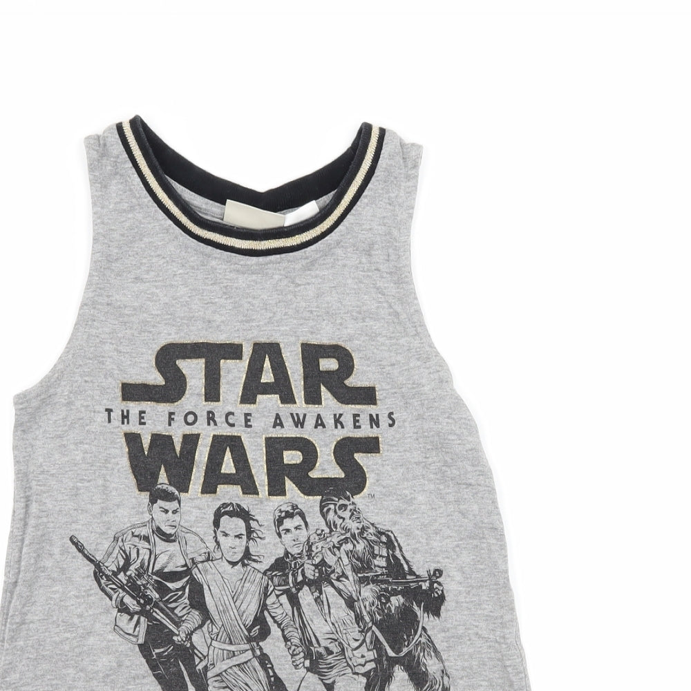 NEXT Girls Grey  Jersey Basic Tank Size 8 Years  - Star Wars