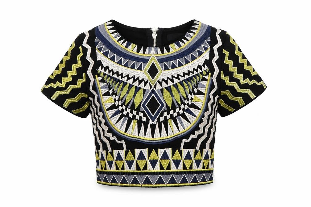 Missguided Womens Black Geometric Jersey Basic T-Shirt Size 8
