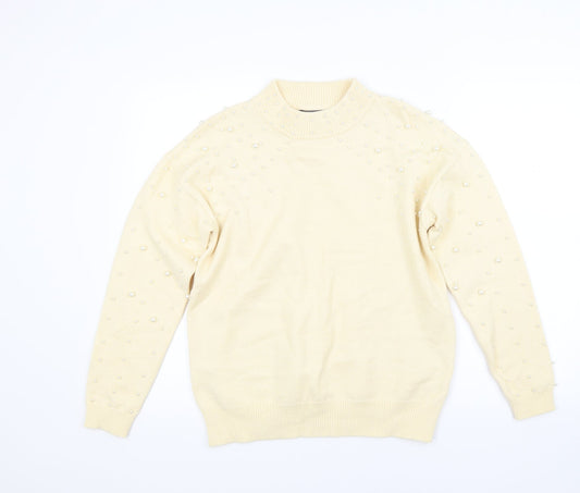 Studio Womens Yellow  Knit Pullover Jumper Size 12