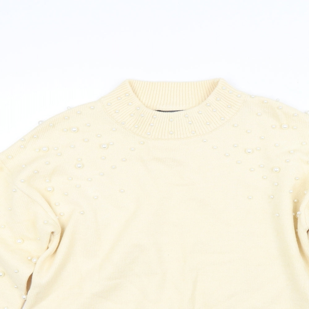 Studio Womens Yellow  Knit Pullover Jumper Size 12