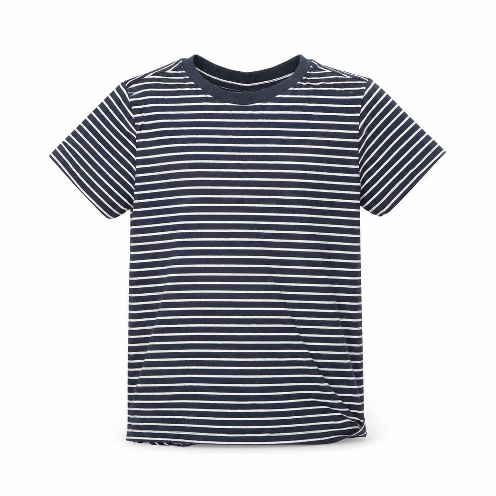 Nut meg Girls Blue Striped  Basic T-Shirt Size 7-8 Years