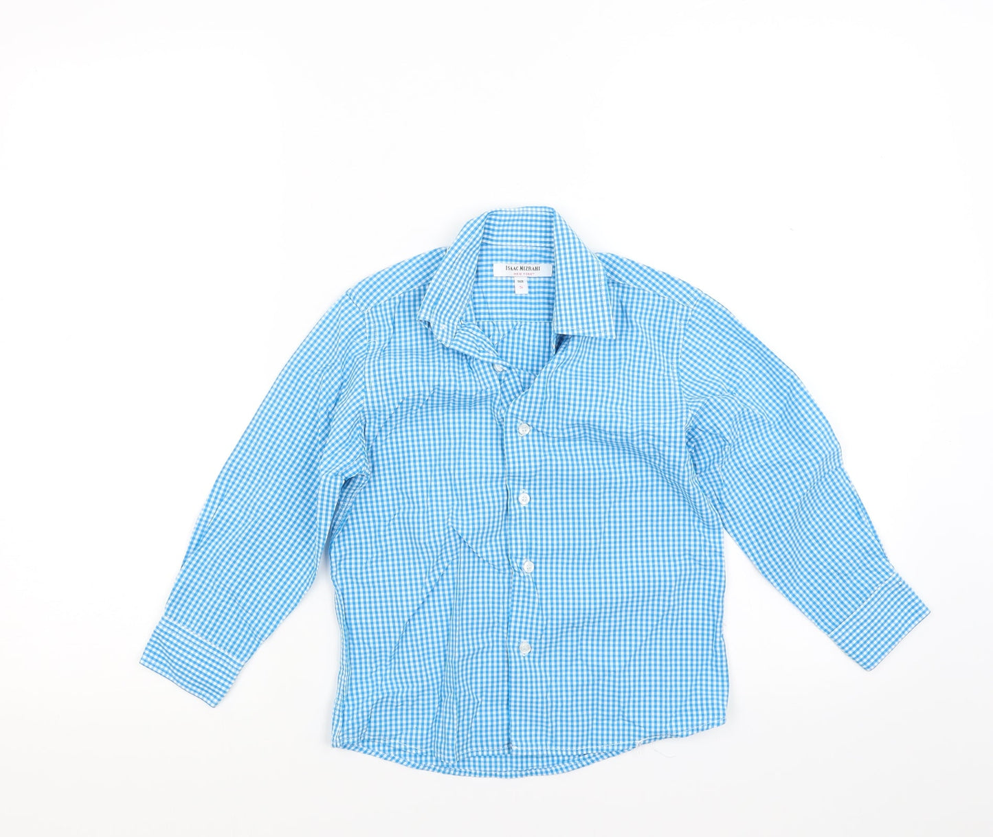 Izaac Mizrahi Boys Blue Check  Basic Button-Up Size 5 Years