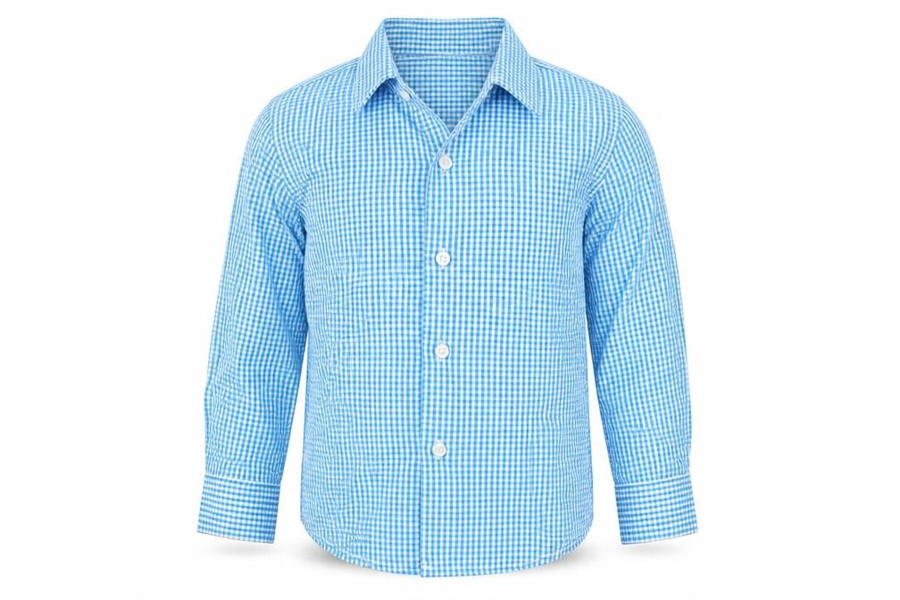 Izaac Mizrahi Boys Blue Check  Basic Button-Up Size 5 Years