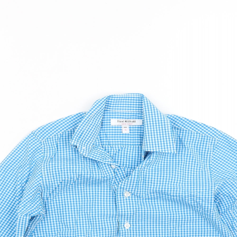 Izaac Mizrahi Boys Blue Check  Basic Button-Up Size 5 Years
