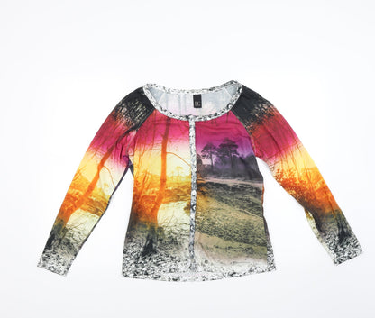 Additional front view of B.C. Best Connections women’s multicoloured jersey pullover sweatshirt, size UK 10