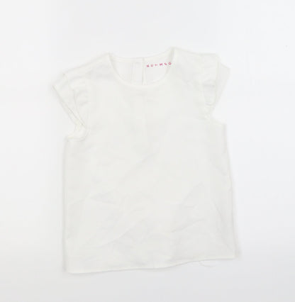 Additional front view of Nutmeg girls’ white basic blouse, size 7-8, years