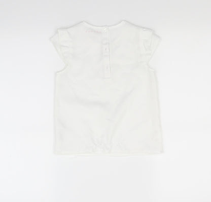 Back view of Nutmeg girls’ white basic blouse, size 7-8, years