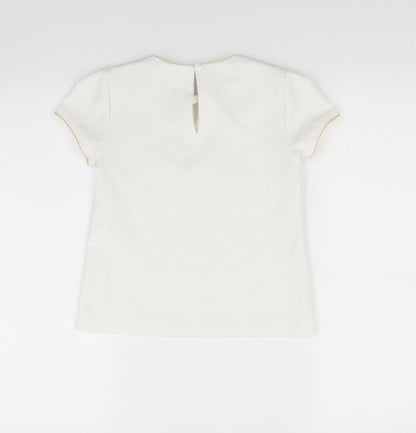 Back view of Patachou girls’ white basic blouse, size 8, years
