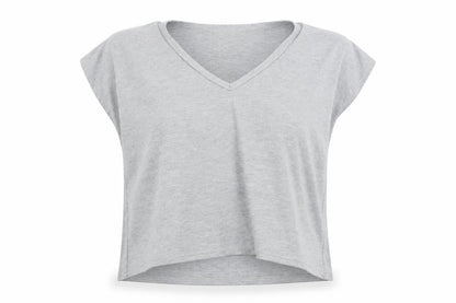 Front view of Misspap women’s grey basic t-shirt, size M