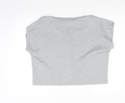 Back view of Misspap women’s grey basic t-shirt, size M
