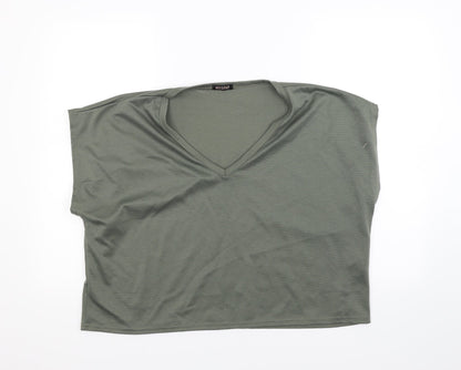 Additional front view of Misspap women’s green basic tank, size M